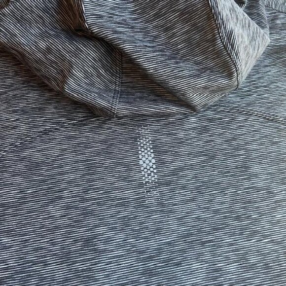 Athleta Techie Sweat Hoodie Pullover Sz L Heathered Black Cowl Neck Athleisure - Picture 6 of 12